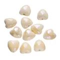 12x13mm heart-shaped ceramic beads in candy beige for DIY jewelry making - Beige