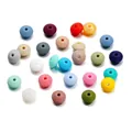 Bunte runde Perlen für DIY Armband Schmuckzubehör, verschiedene lebendige Farbtöne. - Silikon-Abakusperlen / 20 Stück/Packung (12mm) / Mehrfarbig