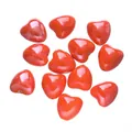 Bright red 12x13mm heart-shaped ceramic beads for DIY jewelry and bracelet making - Orange