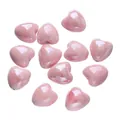 Candy pink heart shaped ceramic beads 12x13mm for DIY jewelry and bracelet making - Pink