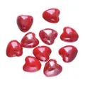Vibrant red heart-shaped ceramic beads 12x13mm for DIY jewelry making projects - Red