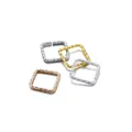 Handgefertigtes Zubehör: Strukturierte quadratische Biegeringe in Gold und Silber für DIY-Schmuck. - 13mm Quadratisches Zubehör / 50 Stück / Mehrfarbig