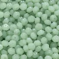 Pale green flower shaped glass imitation jade beads for DIY handmade jewelry making - 10 Pieces (9.5x10mm)