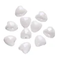 Creamy white 12x13mm heart-shaped ceramic beads for DIY jewelry making - White