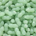 Pale green peanut-shaped glass beads for DIY jewelry making and bracelets - 10 Pieces (9.5x21.5mm)