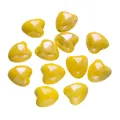 Twelve pieces of 12*13mm yellow candy-colored heart ceramic spacer beads for DIY jewelry making - Yellow