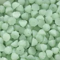 Light green lotus seed pod glass beads for DIY handmade necklace and bracelet crafts - 10 Pieces (7x11mm)