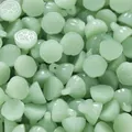 Mint green glass lotus pod pendants for DIY jewelry making and handmade bracelets - 10 Pieces (12x13.5mm)