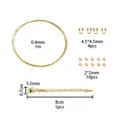 18K gold plated DIY jewelry kit with steel wire, crimp beads and lobster clasp - Set 1 / 18K Gold Style E