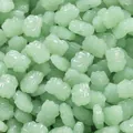 Light green imitation jade glaze lotus flower beads for handmade DIY jewelry crafting - 10 Pieces (10.5x14.5mm)