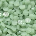 Vintage light green imitation jade glass beads with Fu character for DIY jewelry - 10 Pieces (12x12mm)