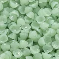 Pale green flower-shaped frosted glass beads for handmade jewelry DIY necklaces and bracelets - 10 Pieces (7.5x13mm)