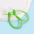 Premium grüner flexibler Silikon-Kabelbinder für die Kabel- und Schnurorganisation - Pflaumenblüte / 2 Stück/Set / Grün