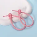 Zwei rosa Silikon-Kabelbinder mit Blumen für Kabelmanagement und DIY-Bastelprojekte - Pflaumenblüte / 2 Stück/Set / Rosa