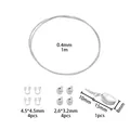 Professional DIY jewelry making kit with silver steel wire and end finding components - Set 1 / Thick Silver Style C