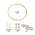 Premium 18K gold plated DIY jewelry making kit with steel wire and metal findings - Set 1 / 14K Gold Style D