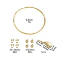 Complete DIY jewelry making kit with 18K gold plated wire, crimp beads and lobster clasp - Set 1 / 18K Gold Style D