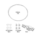 Silver DIY jewelry findings kit with beading wire, crimp ends and lobster clasp set - Set 1 / Thick Silver Style D