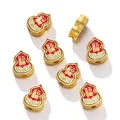 Traditional Chinese style sand gold gourd charm with Fu character for DIY jewelry making kits - Fortune Gourd (Vertical Hole) / 2 Pcs/Set / Gold