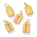 Ancient style sand gold peace and fortune charm pendants for DIY bracelet making - Peace Amulet Pendant / 2 Pcs/Set