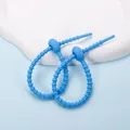Blauer flexibler Silikon-Kabelbinder für eine effiziente Datenkabelaufbewahrung - Oval-Form / 2 Stück/Set / Blau