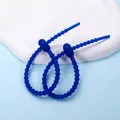 Langlebige blaue verstellbare Silikon-Kabelbinder für Taschenanhänger und Kabelmanagement - Oval-Form / 2 Stück/Set / Dunkelblau