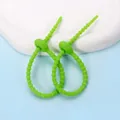 Flexible grüne Silikon-Kabelbinder für effektives Kabelmanagement und DIY-Projekte. - Oval-Form / 2 Stück/Set / Grün
