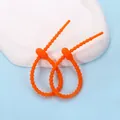 Verstellbare orangefarbene Silikon-Kabelbinder für Puppenzubehör und elektronisches Kabelmanagement - Oval-Form / 2 Stück/Set / Orange