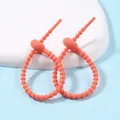 Wiederverwendbare orangefarbene Silikon-Kabelbinder für Kabel - Oval-Form / 2 Stück/Set / Orangerot