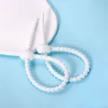 Weiße wiederverwendbare Silikon-Kabelbinder zur Kabelorganisation und für DIY-Projekte - Oval-Form / 2 Stück/Set / Weiß