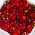 Mixed red and pink faceted crystal beads 4-8mm for DIY jewelry making - 1 Pack / Porcelain Red