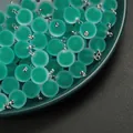 Frosted teal green acrylic bead pendants with silver eyelets for DIY jewelry making. - Round / Pack of 5 / Green