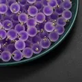 Elegant round frosted purple acrylic bead pendants for DIY handmade jewelry kits - Round / Pack of 5 / Purple
