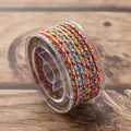 12-strengs slijtvast kleurrijk gevlochten koord op een transparante spoel voor DIY sieraden - 3.5 Meter/Spoel (Ongeveer 3.5mm) / Paars Oranje Geel Groen Mix (Stijl 02)