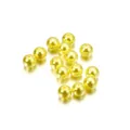 Glossy yellow ABS faux pearl beads with straight holes for DIY jewelry making. - Yellow
