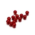 Red glossy ABS faux pearl loose beads with straight holes for DIY jewelry making accessories - Red