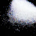Macro detail of tiny transparent iridescent glass bubble beads for nail art decoration - 0.8-1mm / 10g/Pack / Clear Iridescent
