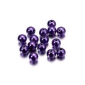 Vibrant deep purple ABS imitation pearl beads with straight holes for DIY jewelry crafts - Purple