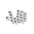 Round silver-colored metallic finish ABS loose beads with through-holes for DIY jewelry crafts - Silver