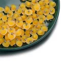 Frosted yellow acrylic heart charms with silver loops for handmade DIY jewelry making - Heart Shape / 5 Pieces/Pack / Yellow