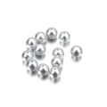 High-quality silver metallic ABS round beads with straight holes for DIY jewelry making - Light Gray