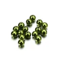 Glossy olive green round ABS pearl beads with holes for DIY jewelry making material - Green