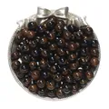 Two-tone brown resin cat eye round beads for DIY bracelet and necklace making - 20 Pieces/Pack (8mm) / Black Brown