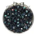 Vibrant two-tone resin cat eye round beads for DIY jewelry making in silver bow tray - 20 Pieces/Pack (8mm) / Teal