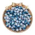 8mm blue ice-cracked glass beads for DIY jewelry making and handmade bracelet supplies - Blue & White