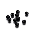 Glossy black round ABS beads with straight holes for DIY jewelry making crafts - Black