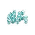 Lustrous aqua blue ABS plastic round pearls with straight holes for DIY jewelry making - Sky Blue