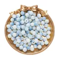 8mm blue ice-cracked glass beads for DIY jewelry making handmade bracelets - Blue Yellow