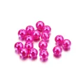 Bright pink ABS round imitation pearl loose beads for DIY jewelry making crafts - Rose Red