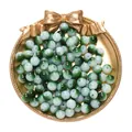 Premium 8mm ice-crack glass beads for DIY jewelry making with elegant green gradient finish - 50 Pieces/Pack (8mm) / Green White Opaline Lampwork Bead